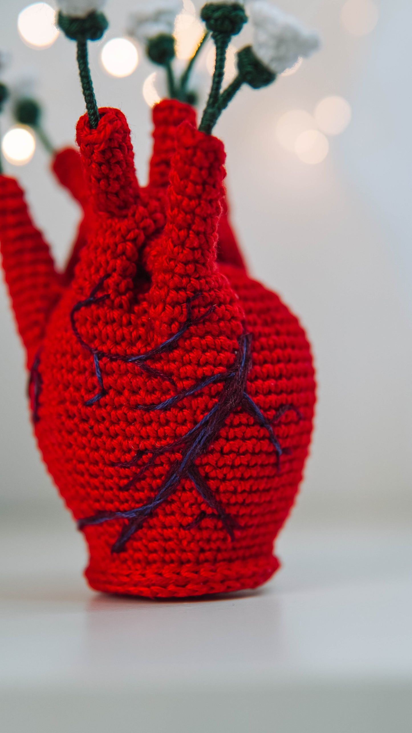 Anatomical Human Heart Vase Crochet Pattern Set 2 in 1