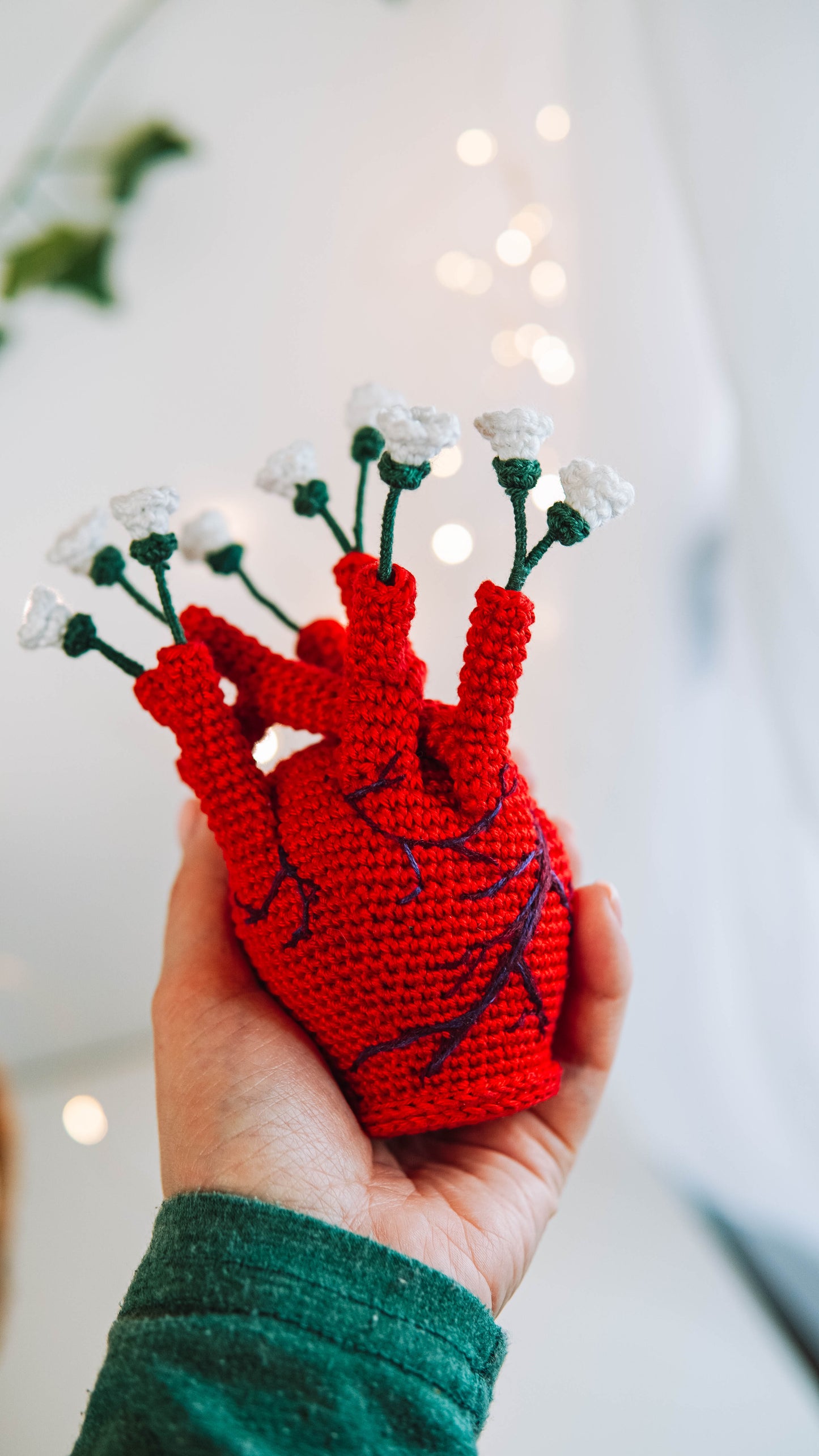 Anatomical Human Heart Vase Crochet Pattern Set 2 in 1