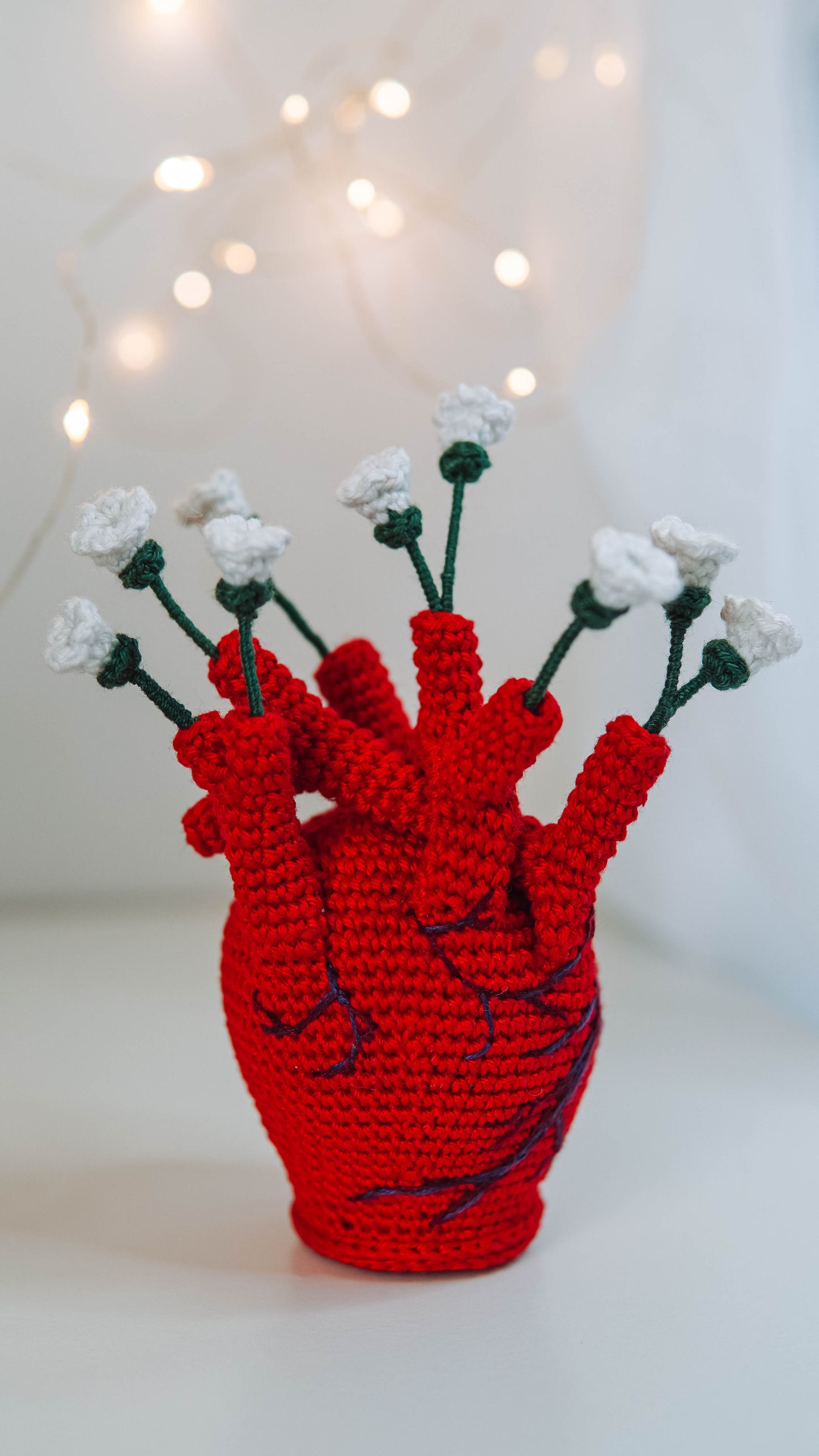 Anatomical Human Heart Vase Crochet Pattern Set 2 in 1