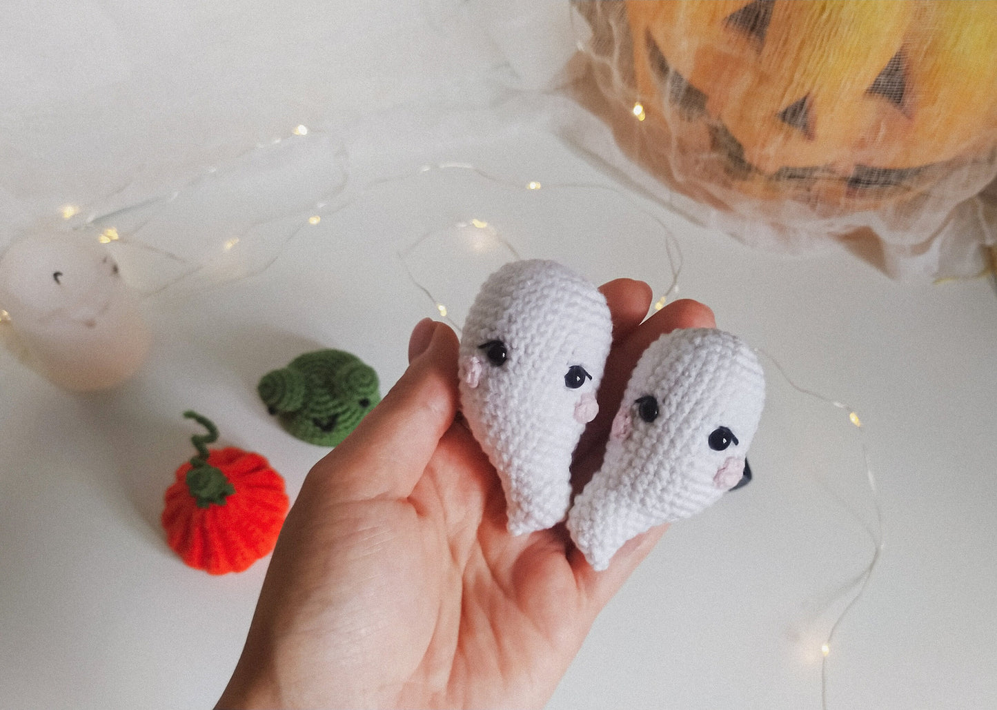 Ghosts with hats Crochet Pattern Set 3 in 1