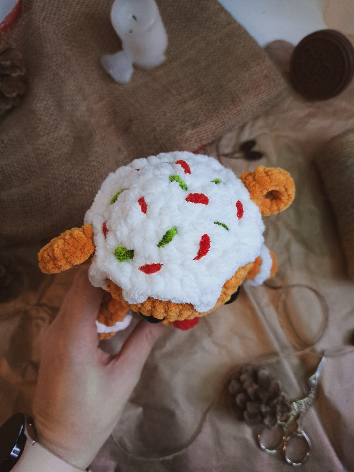 Gingerbread Bear Low-Sew Crochet Pattern