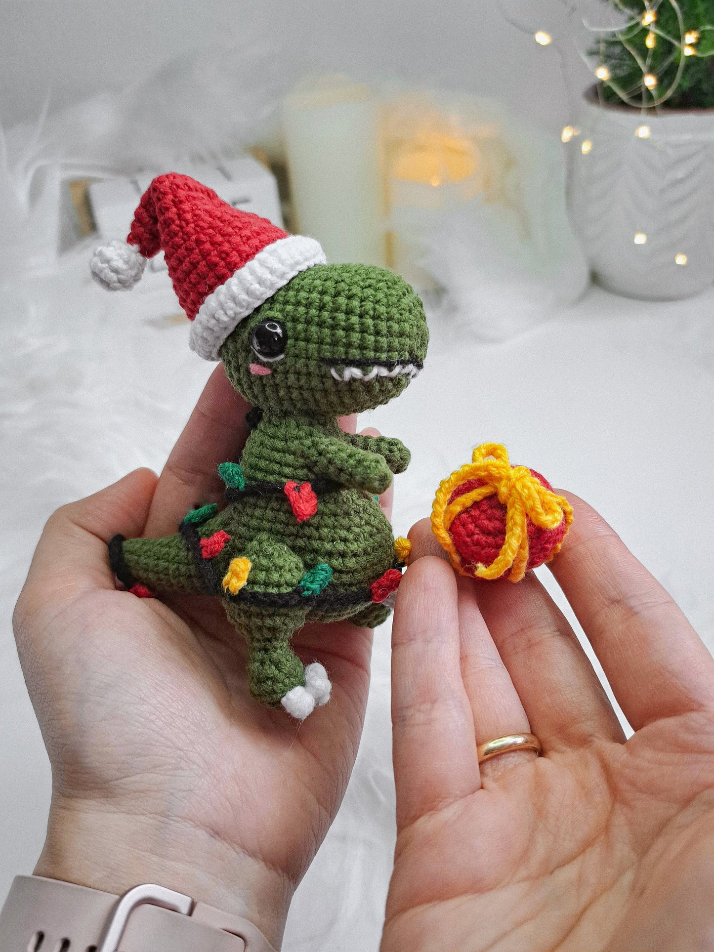 Christmas Dino Crochet Pattern