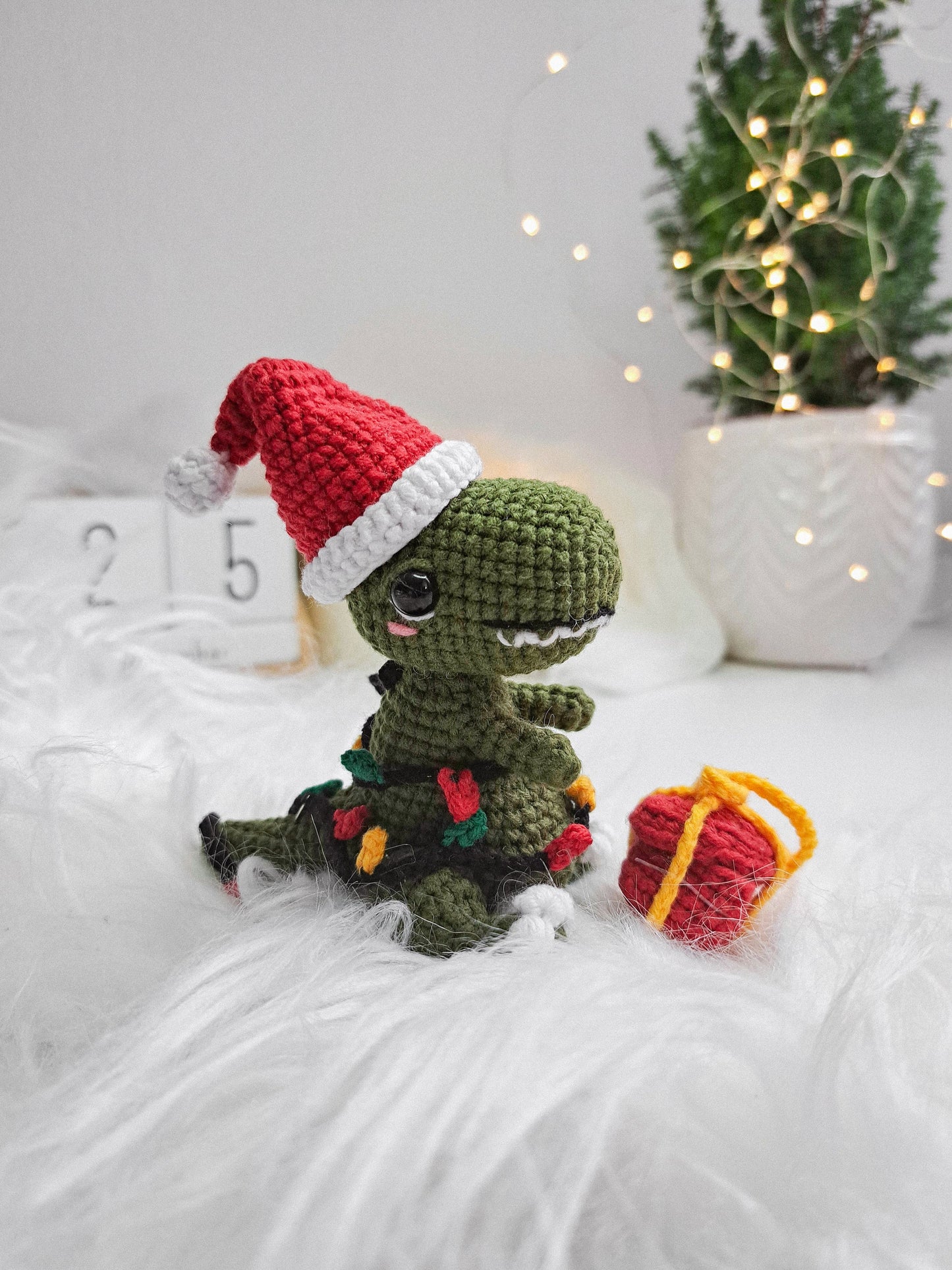 Christmas Dino Crochet Pattern