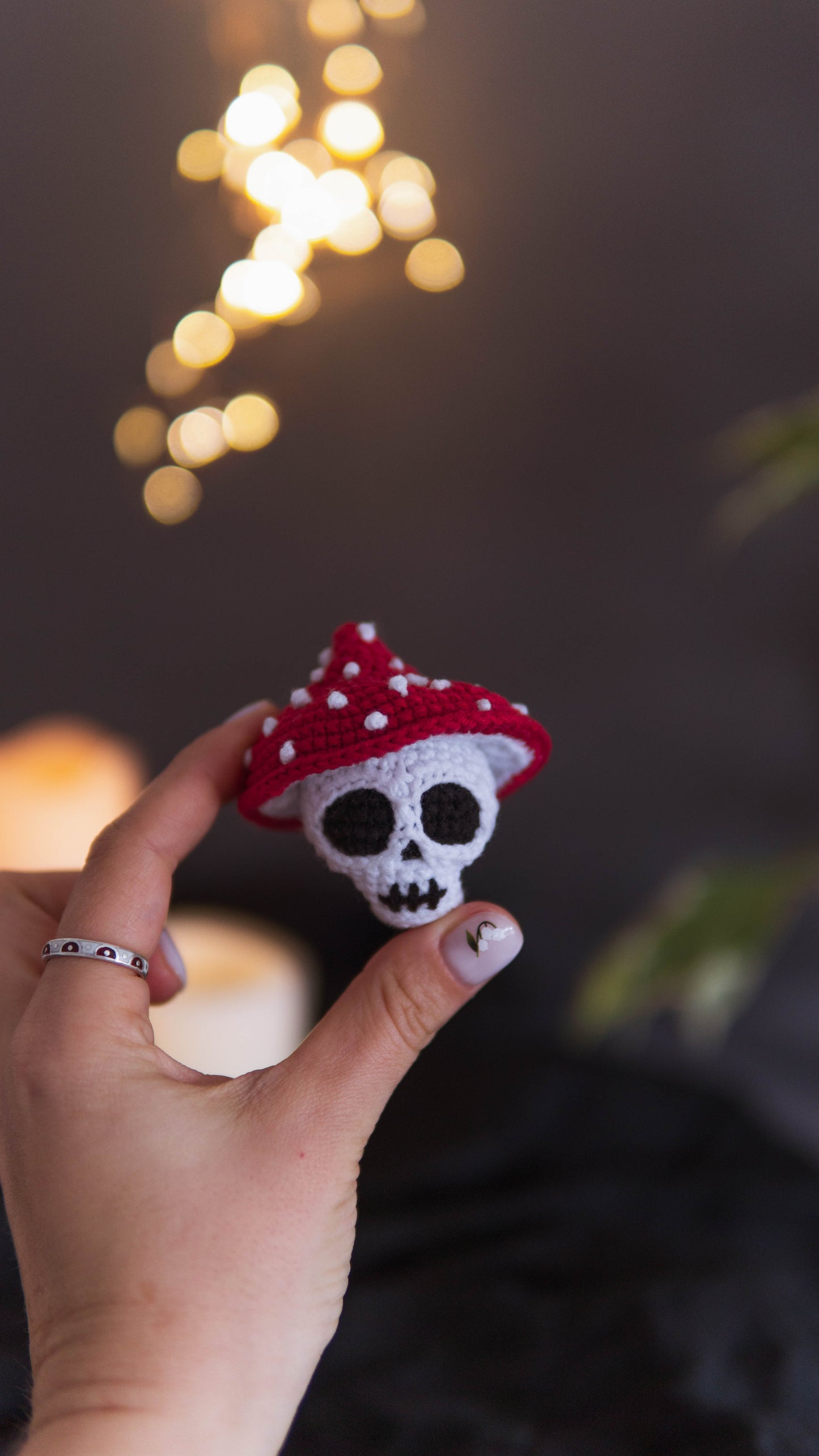 Skull Mushroom No-sew Crochet PDF Pattern