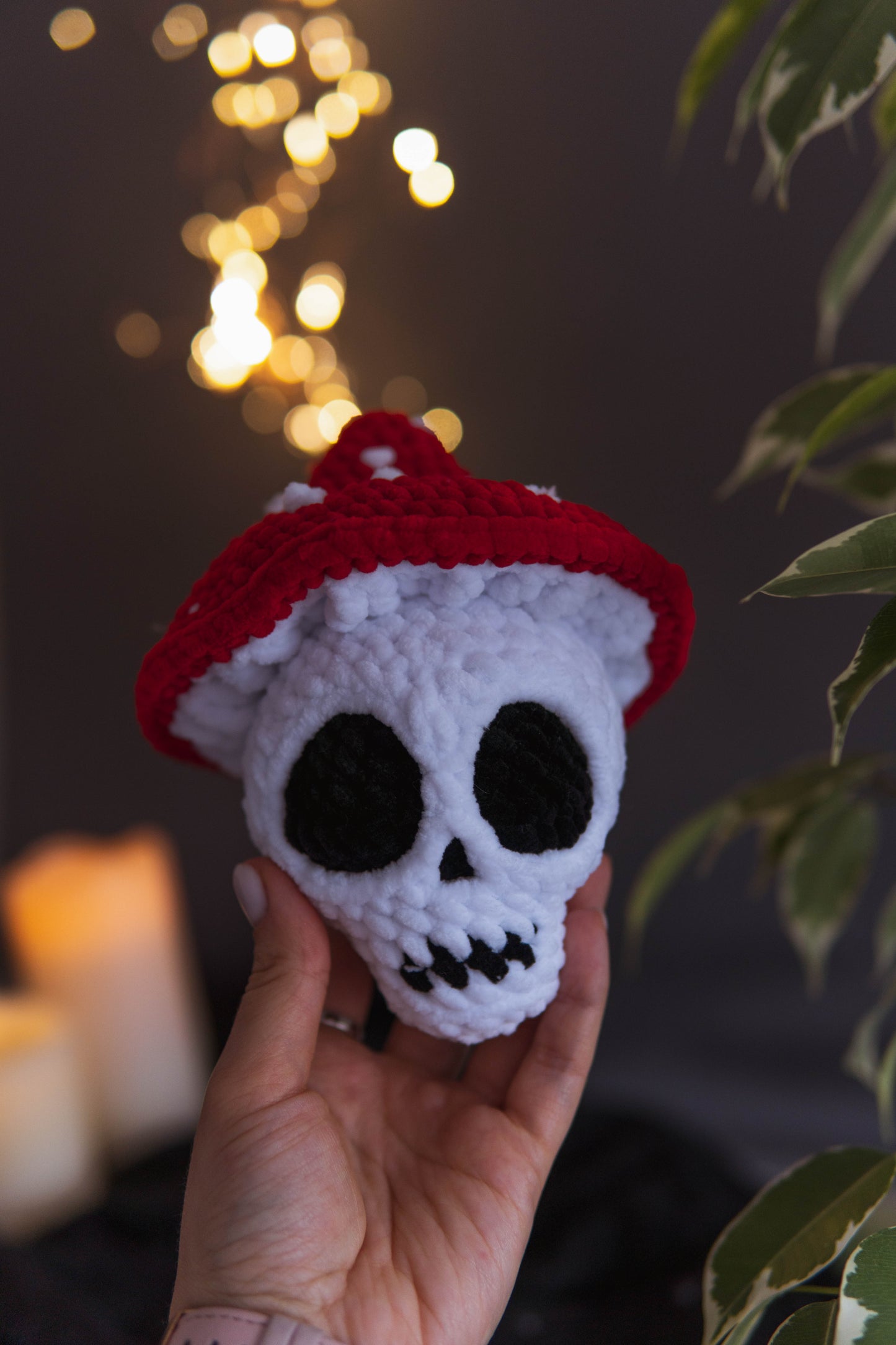 Skull Mushroom No-sew Crochet PDF Pattern