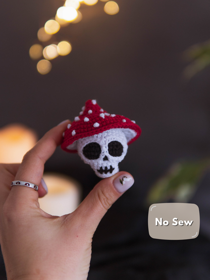 Skull Mushroom No-sew Crochet PDF Pattern