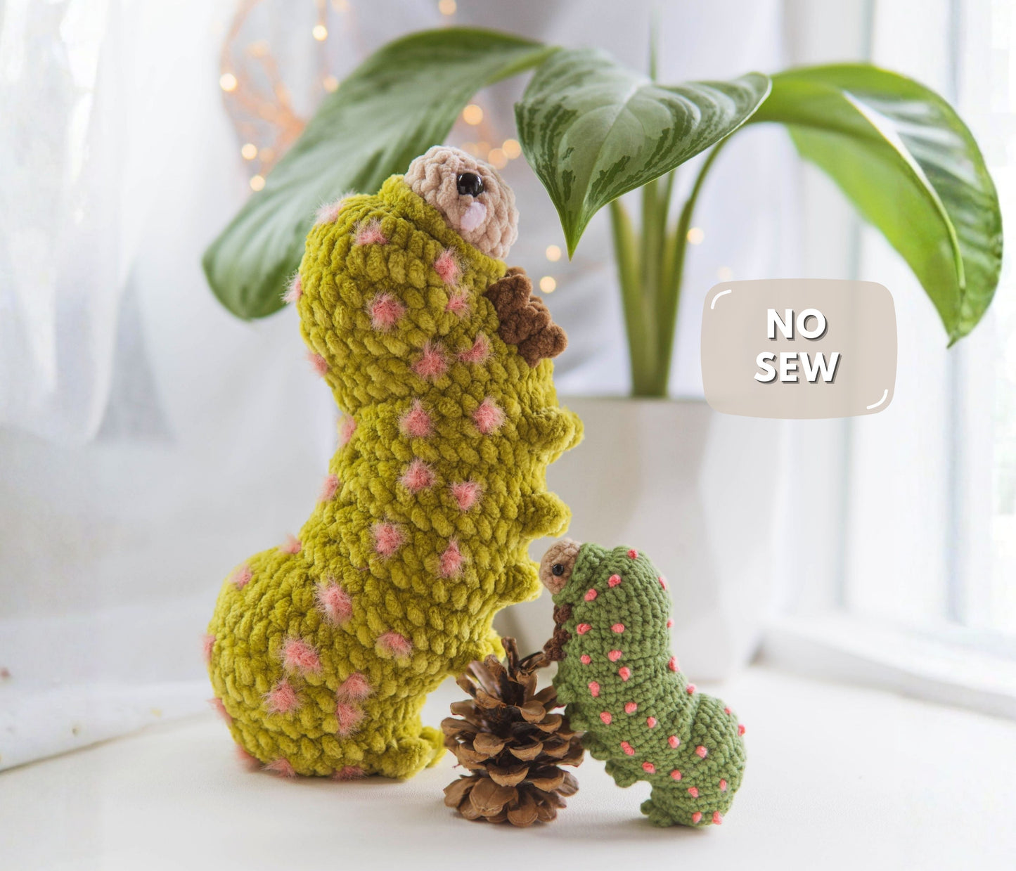 Luna the Luna Moth Caterpillar No-Sew PDF Crochet Pattern