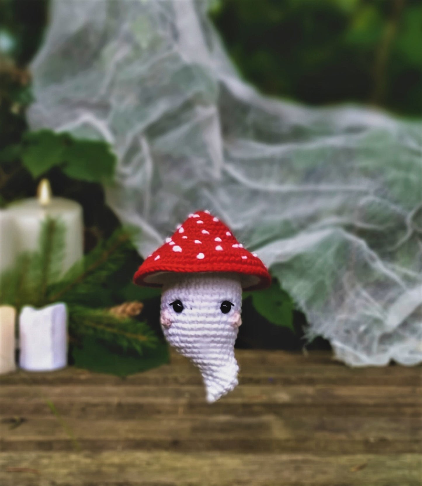 Mushroom Ghost No-Sew Crochet Pattern