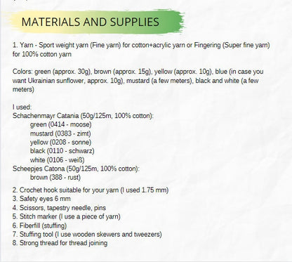 Sunflower Baby Crochet Pattern