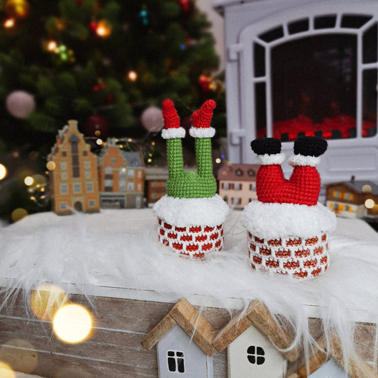 Santa and Grinch in Chimney Crochet Pattern Set 2 in 1