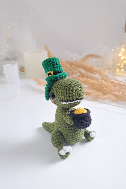 Easter and St. Patrick's Day Dino Crochet Pattern Set 2 in 1