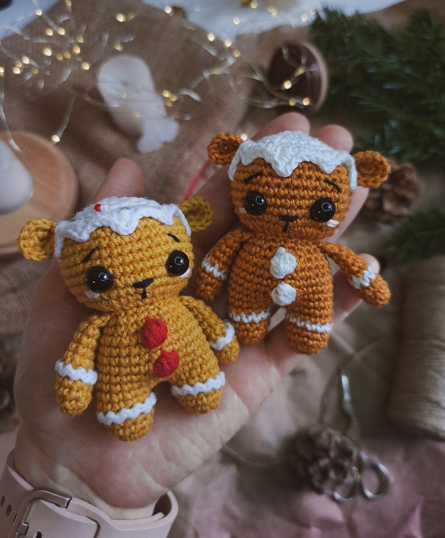 Gingerbread Bear Low-Sew Crochet Pattern