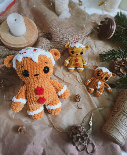 Gingerbread Bear Low-Sew Crochet Pattern