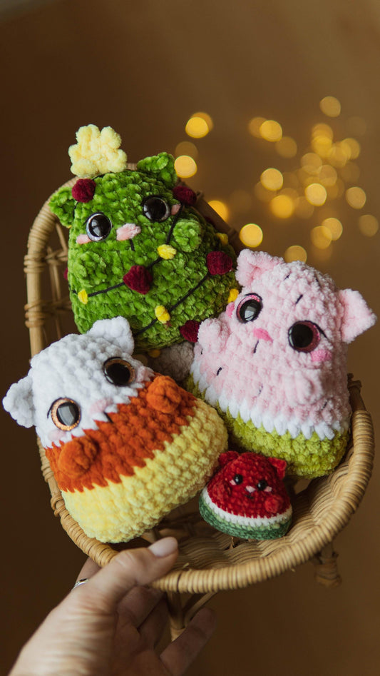 No-Sew Chubby Cat Crochet Pattern Set 3 in 1