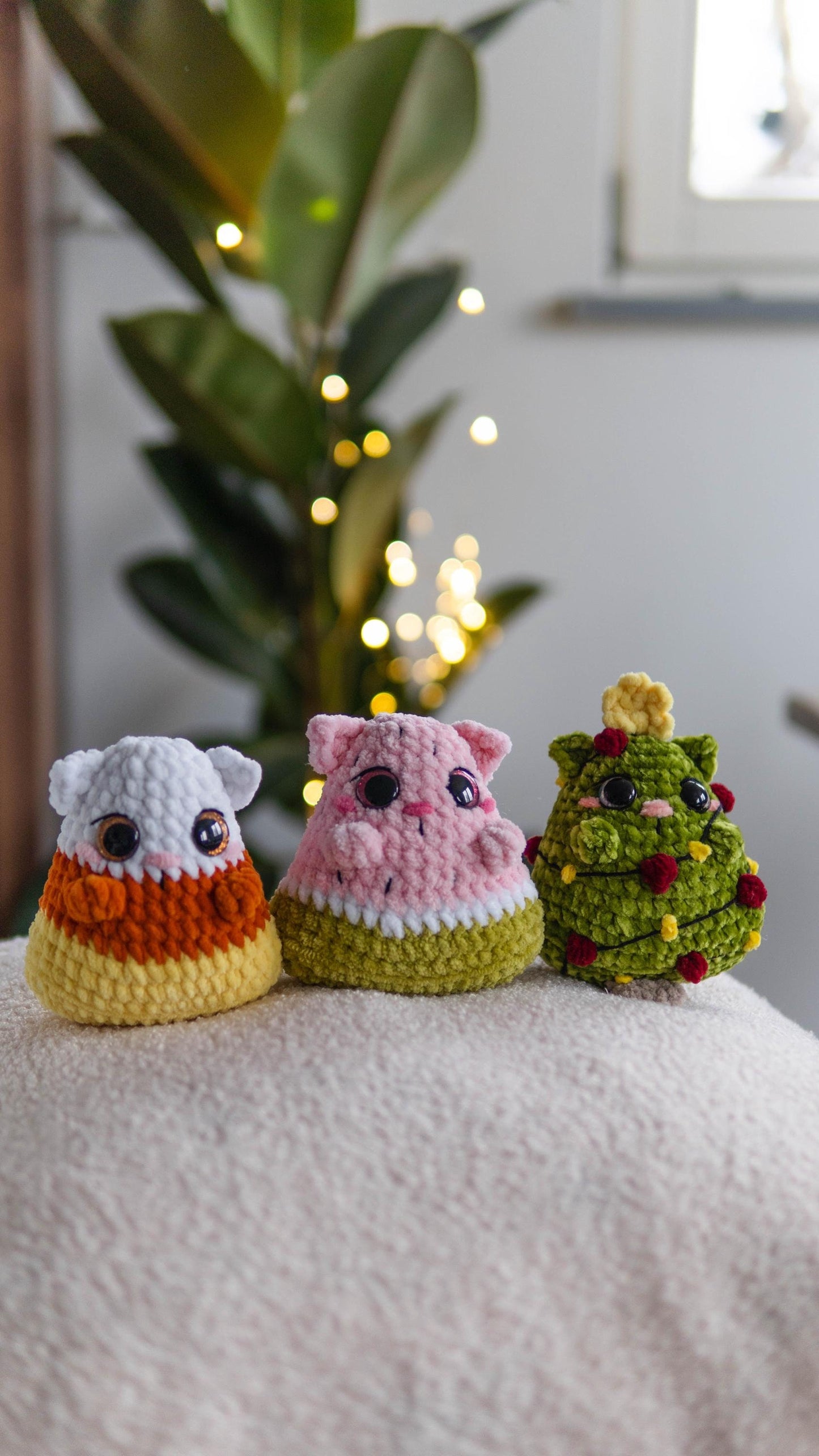 No-Sew Chubby Cat Crochet Pattern Set 3 in 1